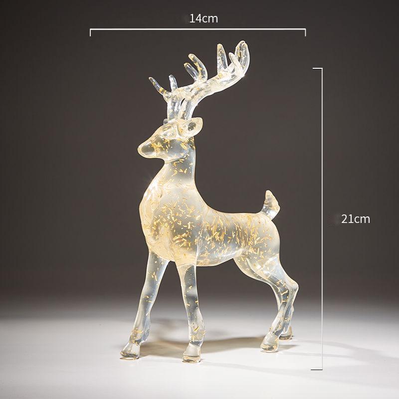 

Modern Wealth Deer Figurines Resin Decoration Home Room Bookcase Statue Ornaments Study Office Desk Sculpture Accessories Crafts
