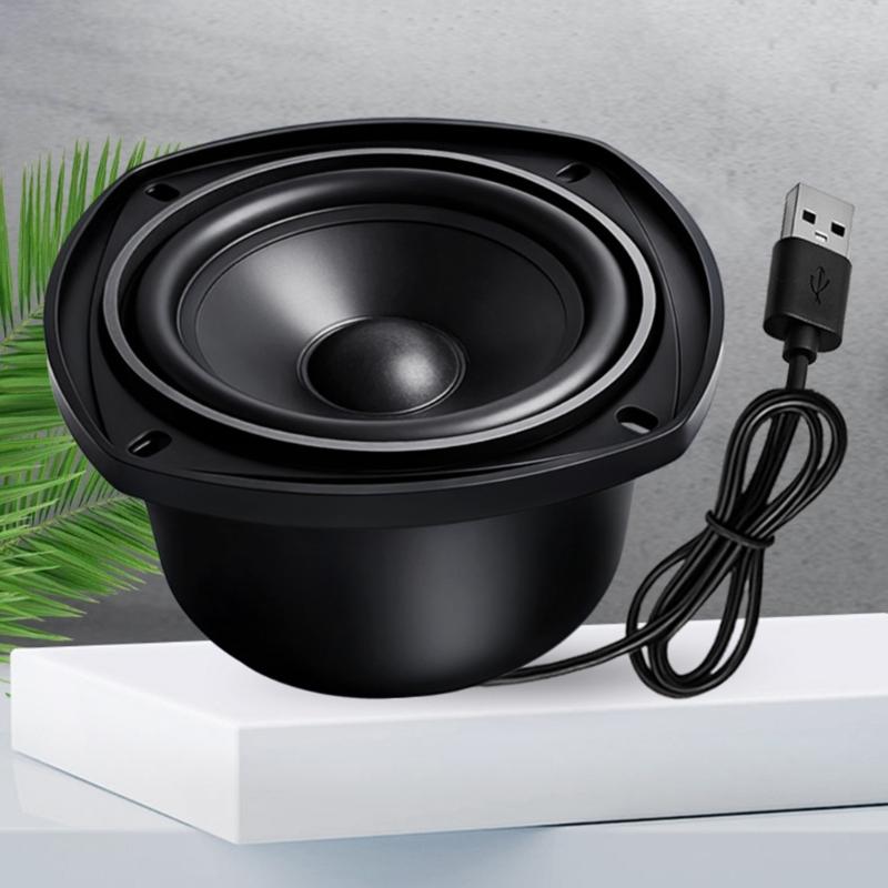 USB Powered 4inch 4Ohm 15W Metal Enclosure Speaker With Builts In Sound Card And Amplifiers For Laptop TV Computer