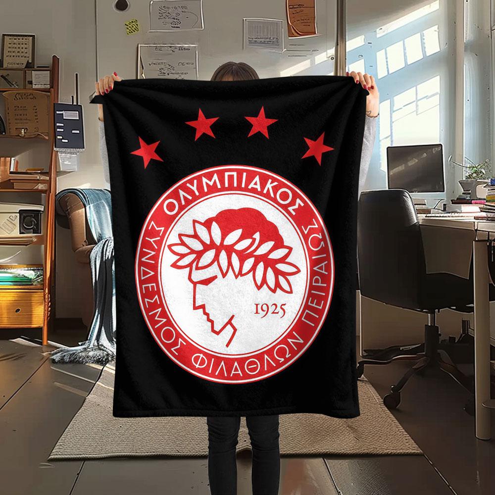 Olympiacos FlAannel Blanket, High quality Comfortable for All Seasons, Home Decor, Warmth and Comfort