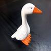 Mini White Goose Statue Miniature Goose Figurine Resin Animal Sculpture Home Office Outdoor Garden Table Decoration Ornament
