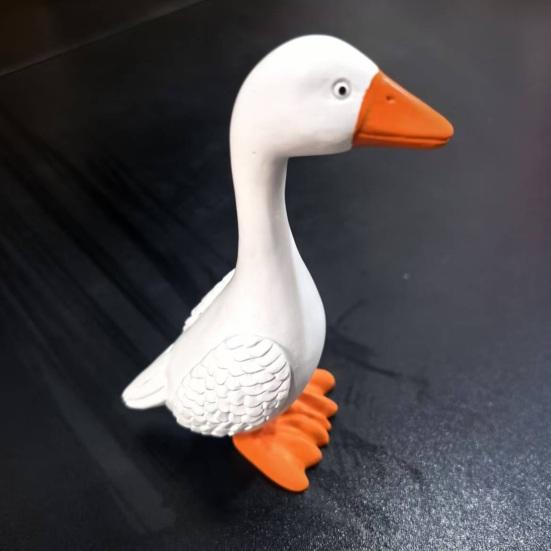 Mini White Goose Statue Miniature Goose Figurine Resin Animal Sculpture Home Office Outdoor Garden Table Decoration Ornament