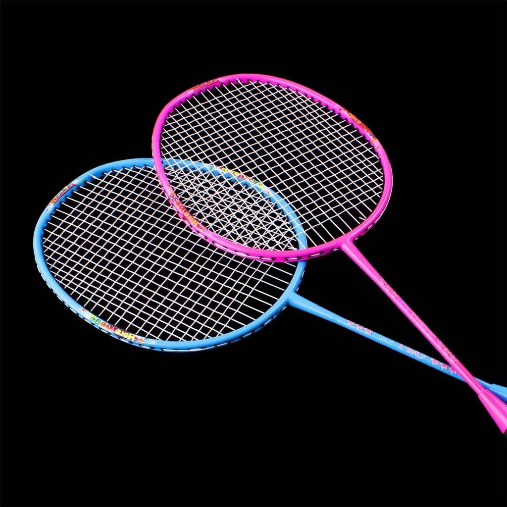 Senston Badminton Racket Set for Kids Badminton Racket Kit Kids Outdoor Racket Sports Toy (Pink+Blue),