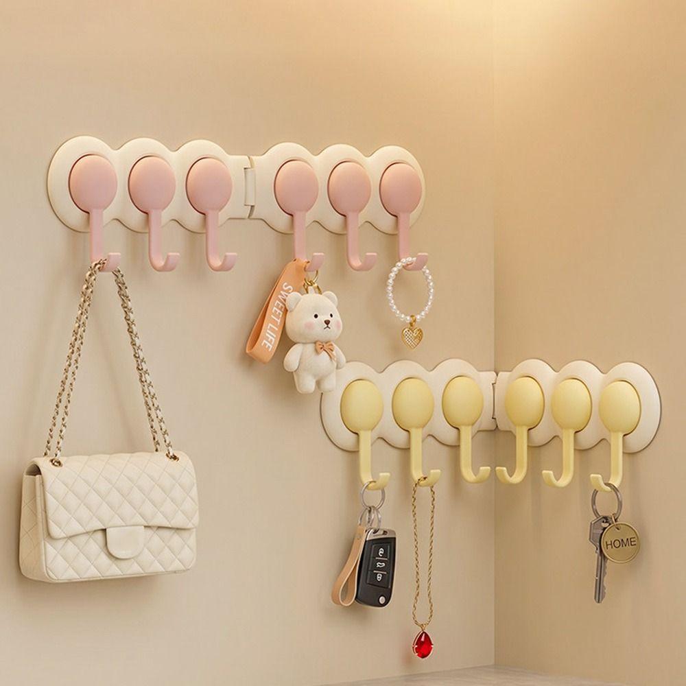 Rotating Row Hooks Self Adhesive Bathroom Hook New Wall Hook Hanger Corner Storage