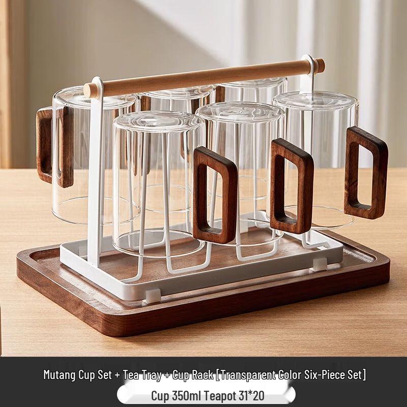 TXRMDX Premium Glass Cup Set with Handle