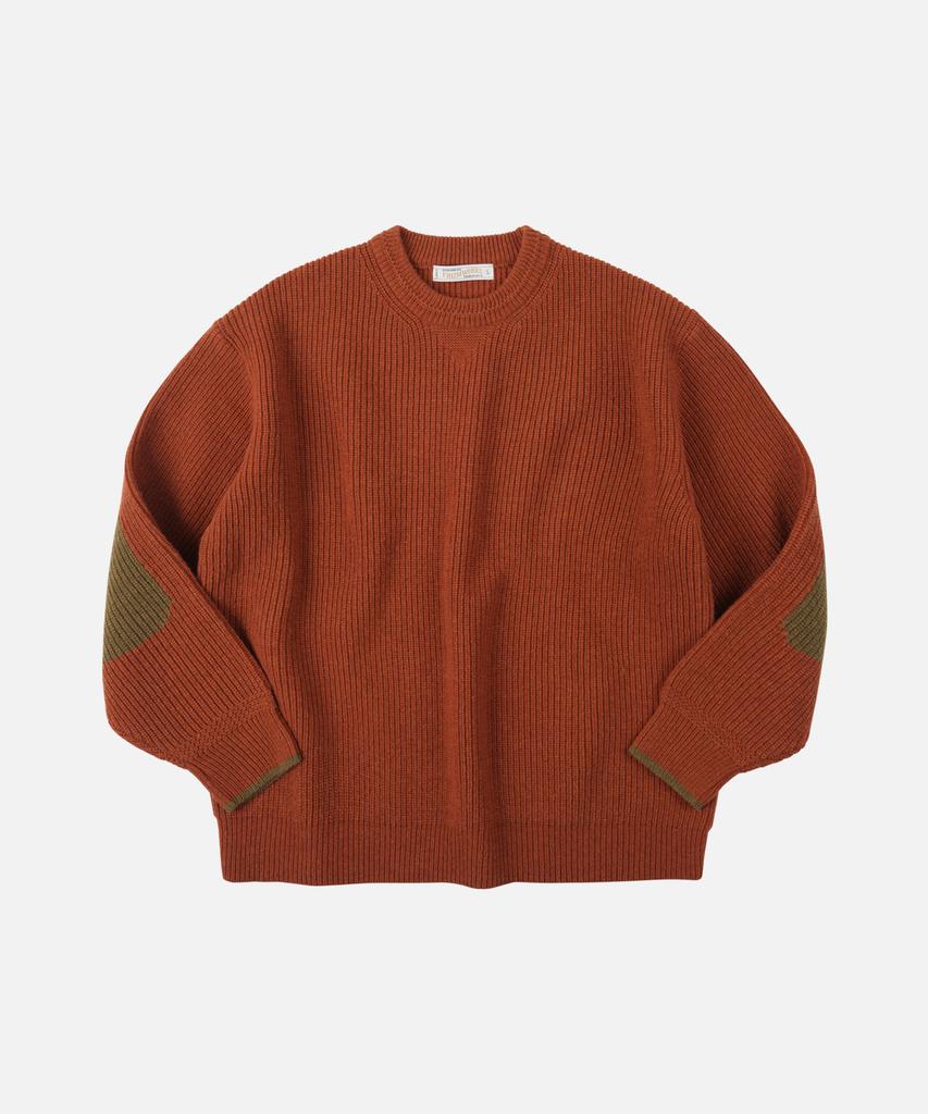 FRIZMWORKS Patch Round Pullover Knit _ Brick
