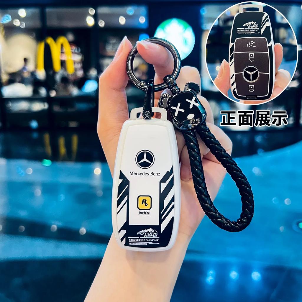 TXF4 Fashion TPU Car Key Case Cover For Mercedes Benz A C E S G Class GLC CLE CLA GLB GLS W177 W205 W213 W222 X167 AMG Keychain Fob
