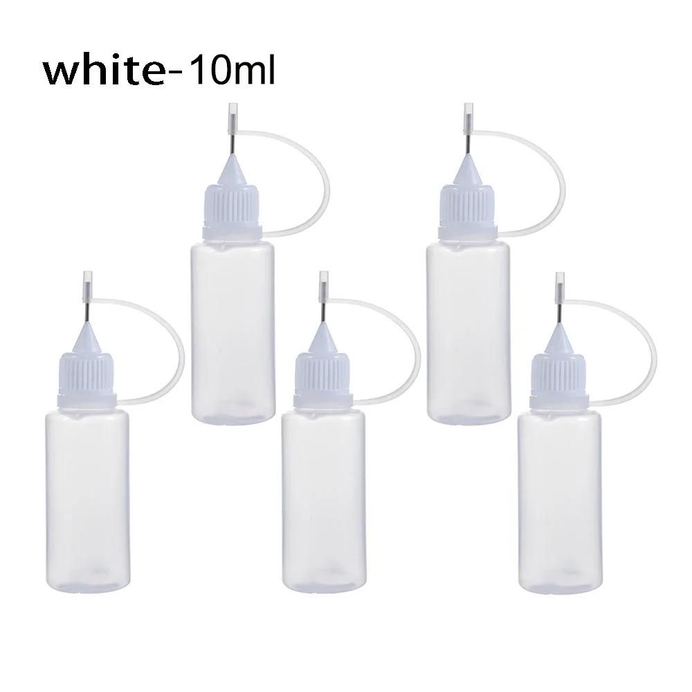 

5Pcs 5/10/20/30/50/100ML Resuable Needle Tip Glue Applicator Plastic Bottle for Paper Quilling DIY Scrapbooking Paper Craft Tool