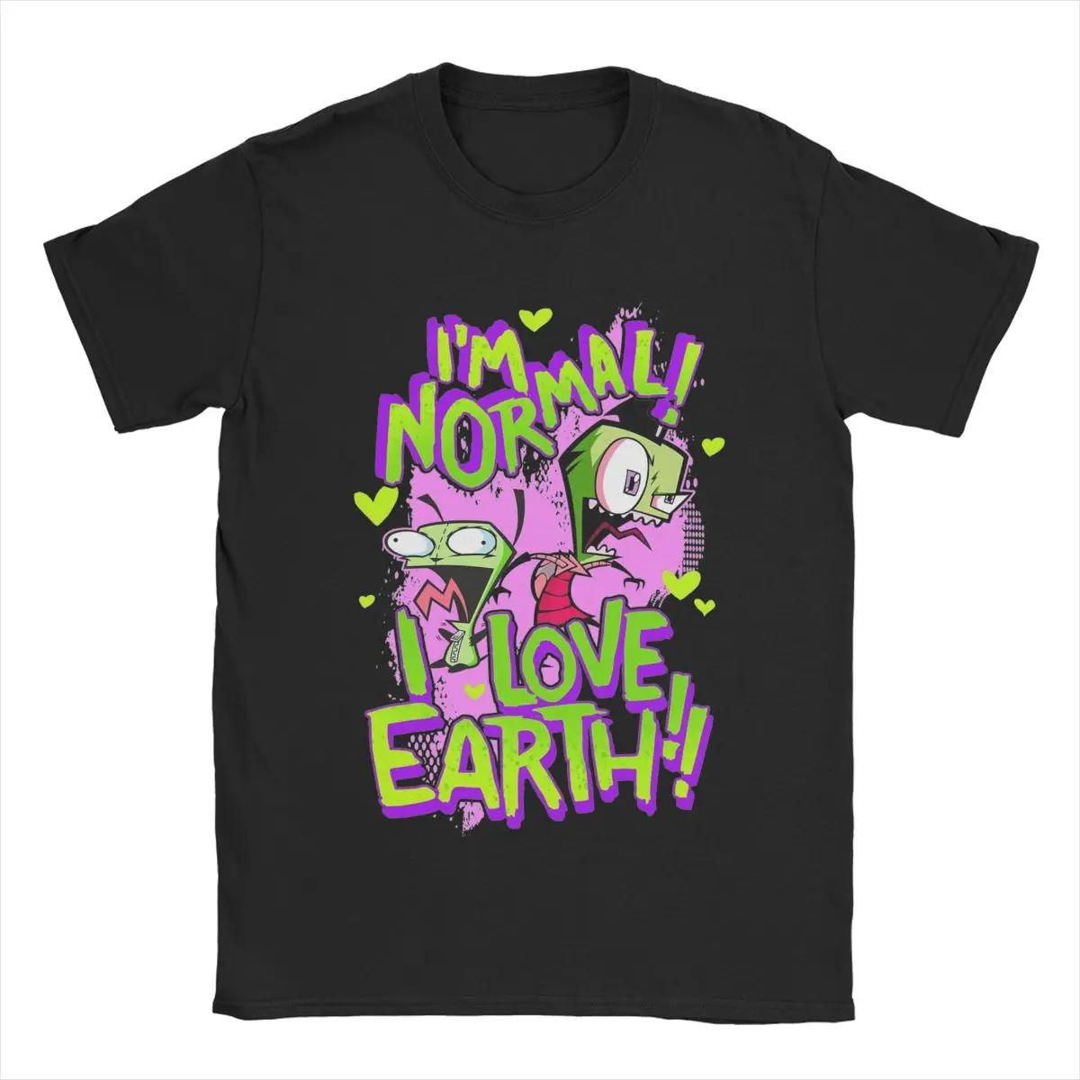 

Invader Zim & GIR I m Normal I Love The Earth T-shirt Tops Retro Short-sleeved T-shirt Round Neck Summer T-shirt Kawaii Clothes 3XL
