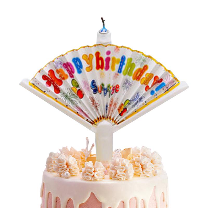 Happy Birthday Candle Fan-Shaped Birthday Candle Supplies Birthday Cake Candle Decor Funny Candles for Decorating Birthday Theme