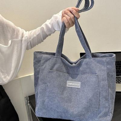 Sac fourre-tout grande capacité pour femme nouveau modèle de mode en velours côtelé sac à bandoulière sac sous le bras sac à main