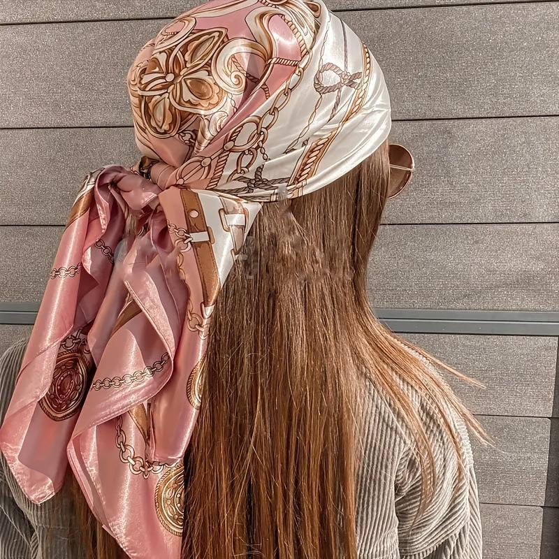 90Cm satin large square scarf headscarf new street retro simple bandanas