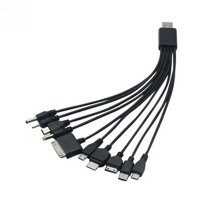Universal Mobile Phone Charger Adapter Plug 10 In 1 Usb Data Cable Charging Cable Suitable For Xiaomi Huawei Samsung