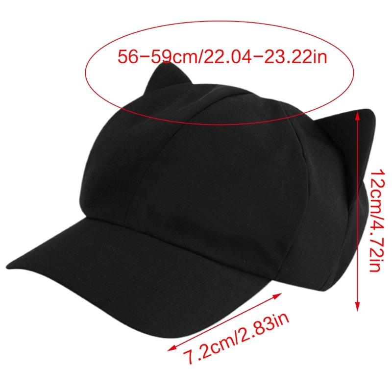Harajuku Girl Cats Ear Baseball Hat Octagonal Hat Eye Catching Travel Gathering Visor Hat for Cycling Hiking Visor Hat