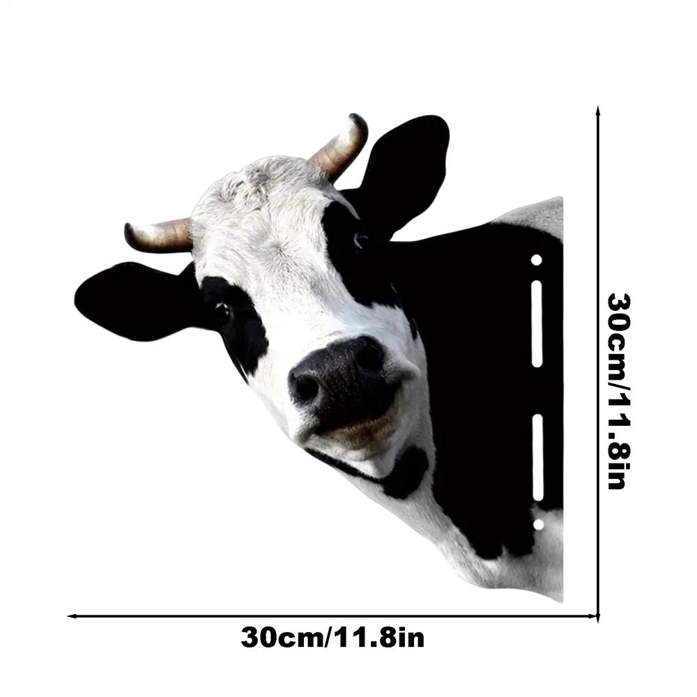 

Iron Cow Yard Art Cute Peeking Cattle Yard Decor Decorative Metal Art Peeping Cattle Farmhouse Animal Fence Art Decor чорний