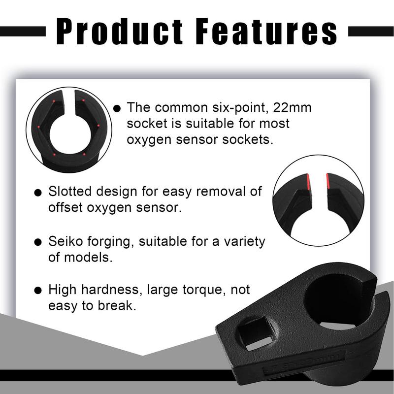 Offset Oxygen Sensor Socket 3/8 Inch 2/1 Inch Drive Oxygen Sensor Tool Offset 6-Point Oxygen Sensor Socket Portable Sensor