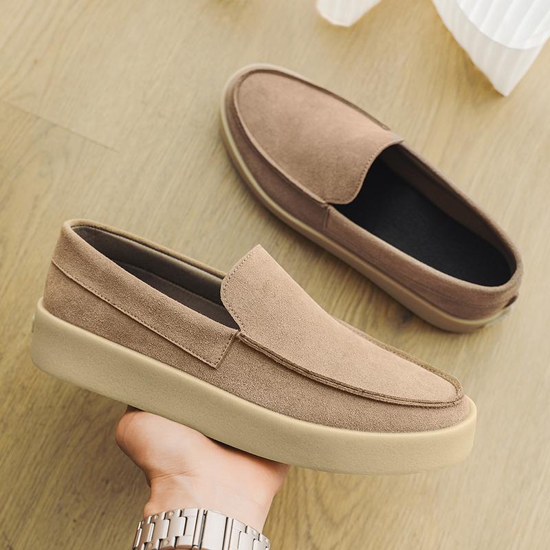 Fashion Suede Leather Mens Loafers Slip on Men Casual Shoes Comfy Moccasins Breathable Male Driving Shoes Leisure Walk Men Walking Flats