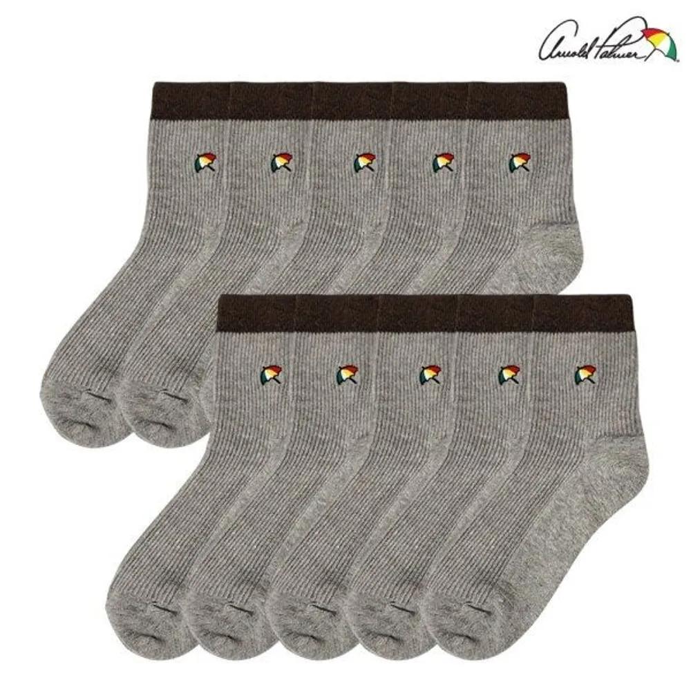 Arnold Palmer Women's Mid-calf Socks Class A Ribbed Ladies' Socks Grey 10-Pair Set Made in Korea Gift