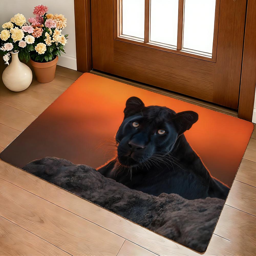 Animal Cool L-leopardS Fun Floor Mat Cozy Flannel Soft Thick Non-Slip Mat For Living Room Bedroom Kitchen Decor Rugs