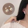 2024 New Retro Light Luxury Pearl Stud Earrings Korean Simple Zircon Christmas Party Girl's Temperament Accessories For Woman