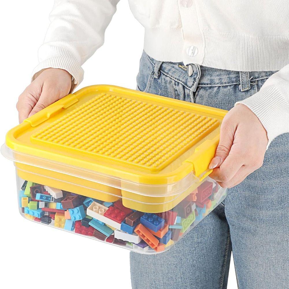 Stackable Building Blocks Storage Box Dustproof Particle Holder Sealed Storage Jars Household