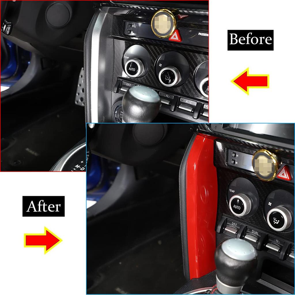 DIYUCAR Car Center Console Side Decorative Strips, Console Side Trim, Interior Accessories, ABS (Red) for Toyota 86/Subaru BRZ 2012-2020
