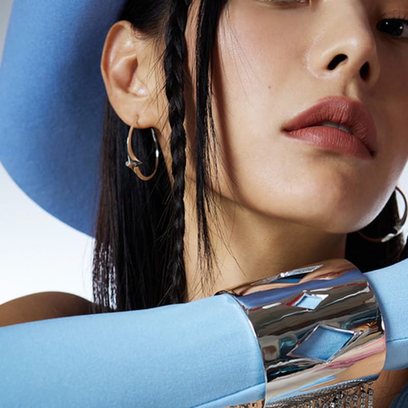 

NIMBUS New Shine Star Hoop Earrings (S) Silver