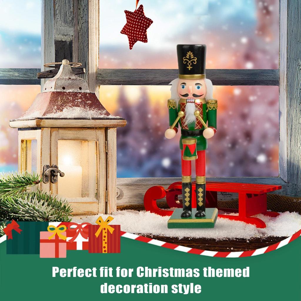 Nutcracker Christmas Decor Woodendecorative Nutcracker Figurine Ornament For Indoor Outdoor Home Porch Party Fireplace Family
