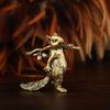 2Pcs Brass Cute Squirrel Small Statue Desktop Ornaments Vintage Animal Figurines Home Decoration Crafts Accessories