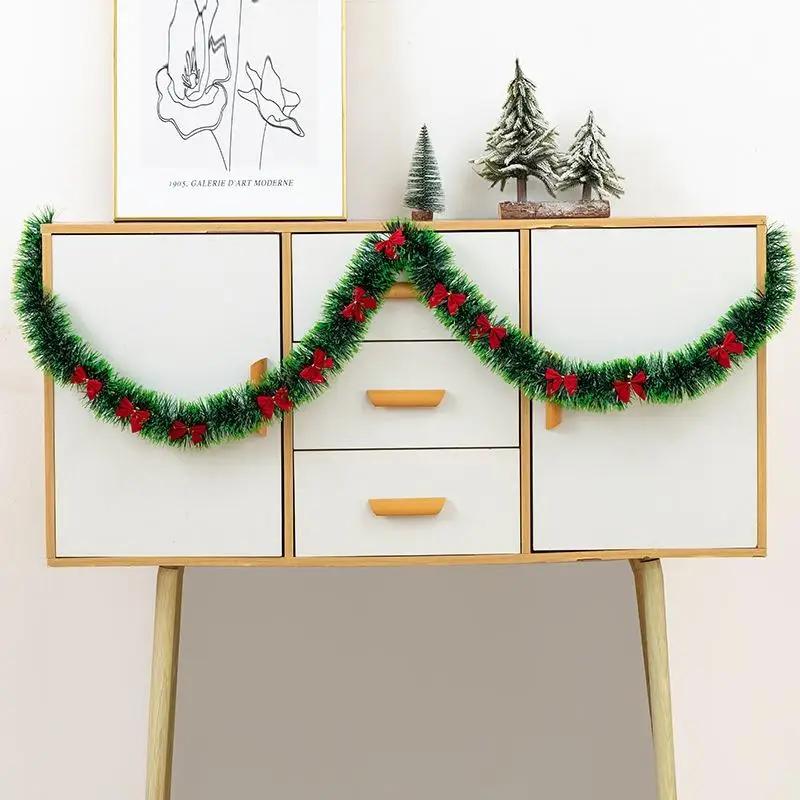1PCS 2M Christmas Tree Tinsel Garland Christmas Decor For Home 2026 Metallic Twist Garland Xmas Ornament New Year Party Decor