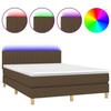 Maison Exclusive - Sommier à lattes de lit matelas et LED Marron foncé 140x200 cm