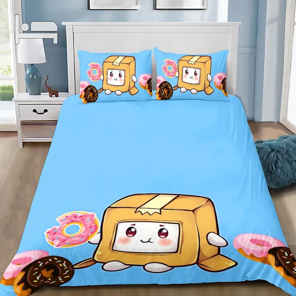 Kreskówkowy Pokrowiec na Kołdrę Poszewka na Poduszkę Zestaw Pościeli L-Lankyboxes Dorosły Chłopak Dziewczyna Dekoracja Sypialni Dzieci Prezent Pojedynczy Podwójny Duży Rozmiar