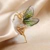 Light Luxury Dancing Girl Brooch Metal Butterfly Brooch Delicate Badge Pin  Gifts