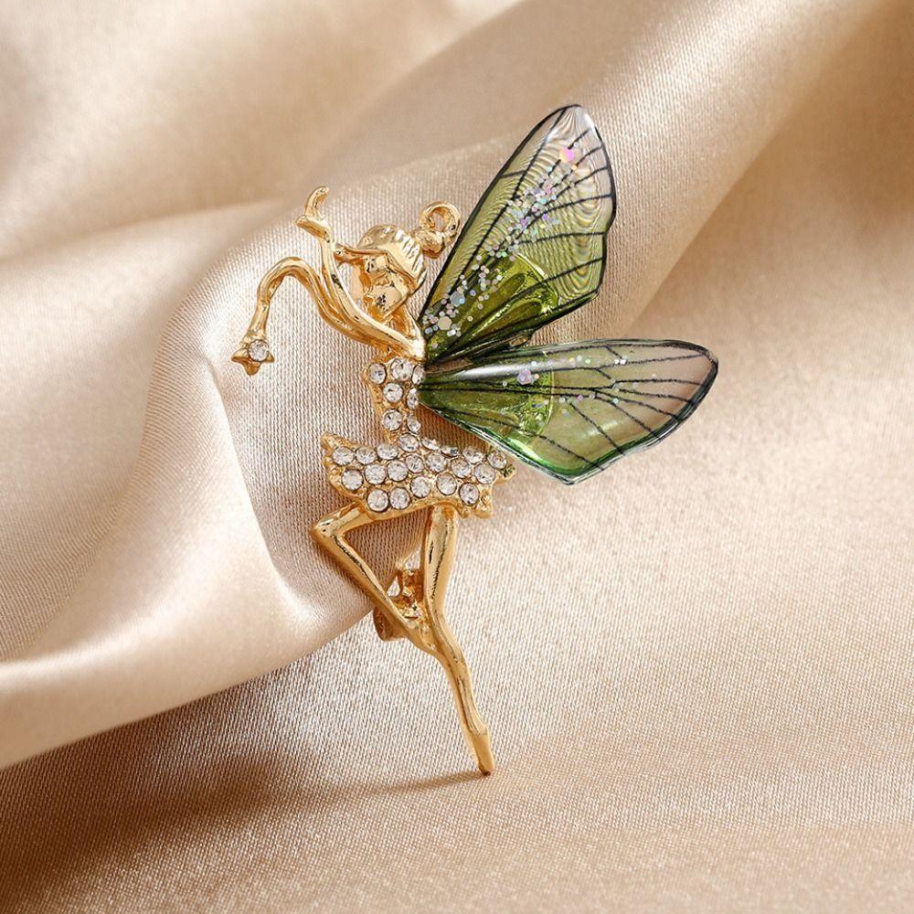 Clothes Accessories Dancing Girl Brooch Metal Women's Brooch Transparent Wings Brooch Party Favors