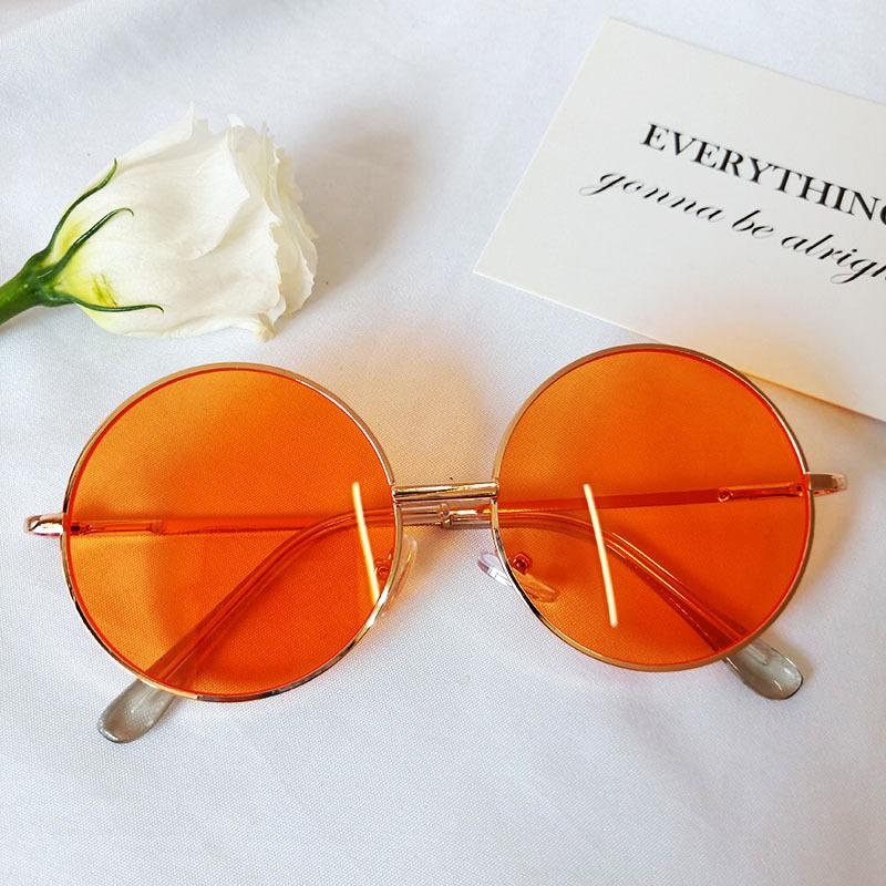 

2025 New antique style round frame children s sunglasses, 2-8 years old baby glasses, British style metal sunglasses, sun visors оранжевый