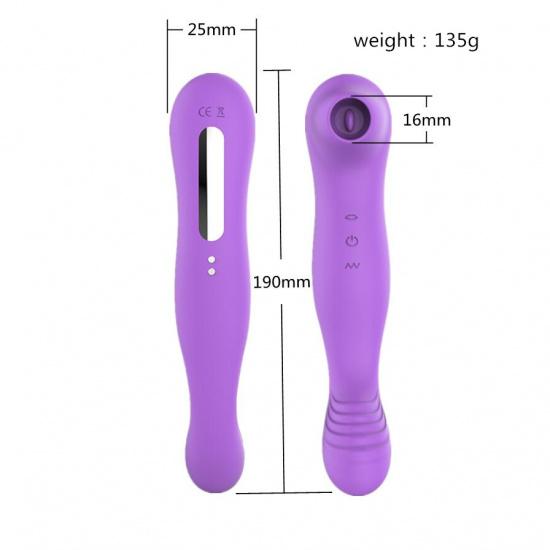 Charging Sucking Tongue Licking G-Spot Vibrator Double-Headed Female Masturbation Massage Vibrating Spear Adult Products