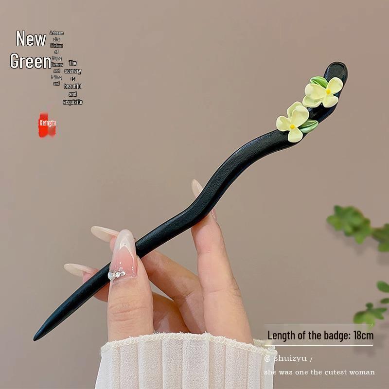 Traditional Sandalwood Hairpin for Chinese Cheongsam & Hanfu Updo