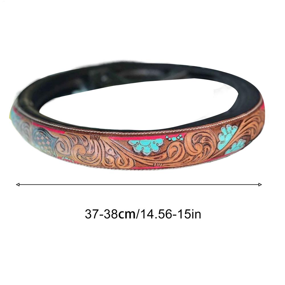 

Чехол на руль автомобиля Автомобильный интерьер Винтажный ковбойский декор Износостойкий Дышащий чехол на руль Для автомобиля Грузовика Внедорожника