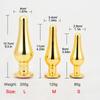 Golden Stainless Steel Anal Plug Crystal Metal Butt Plug Stimulator Anal Sex Toys for Couples Prostate Massager Dildo 3 Size