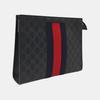[Pre-Owned] Signature Logo Stripe Web Zipper Canvas Clutch - Excellent #6B5X54