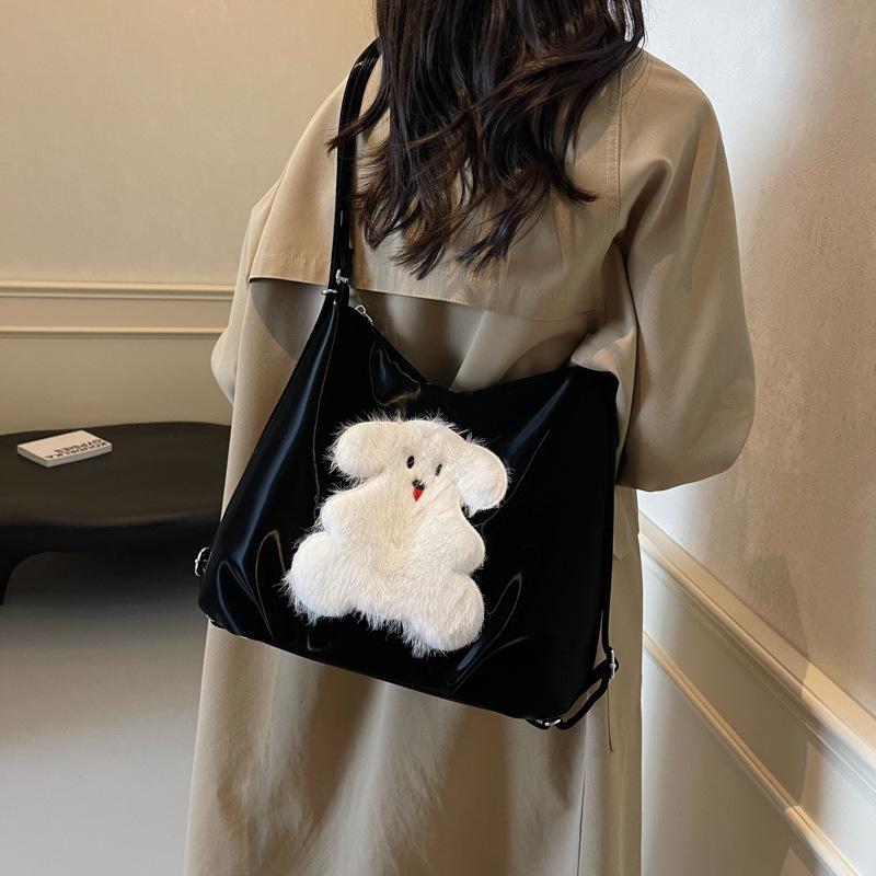 Cute Girl Tote Bag Women 2025 Autumn and Winter New Cartoon Animation Large Capacity Backpack Commuter Women's Bag