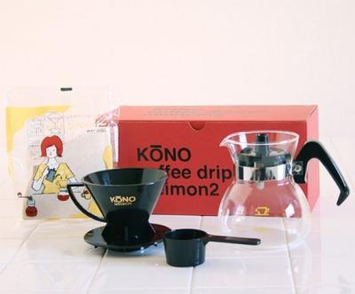 KONO Style Prestigious Dripper Set for 2, Color Handle, Black