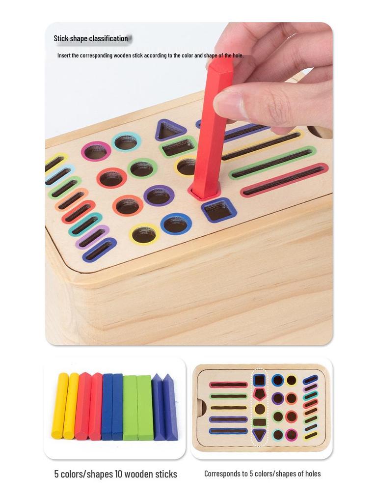 Multifunctional Montessori Wooden Sorting Box for Early Childhood Education