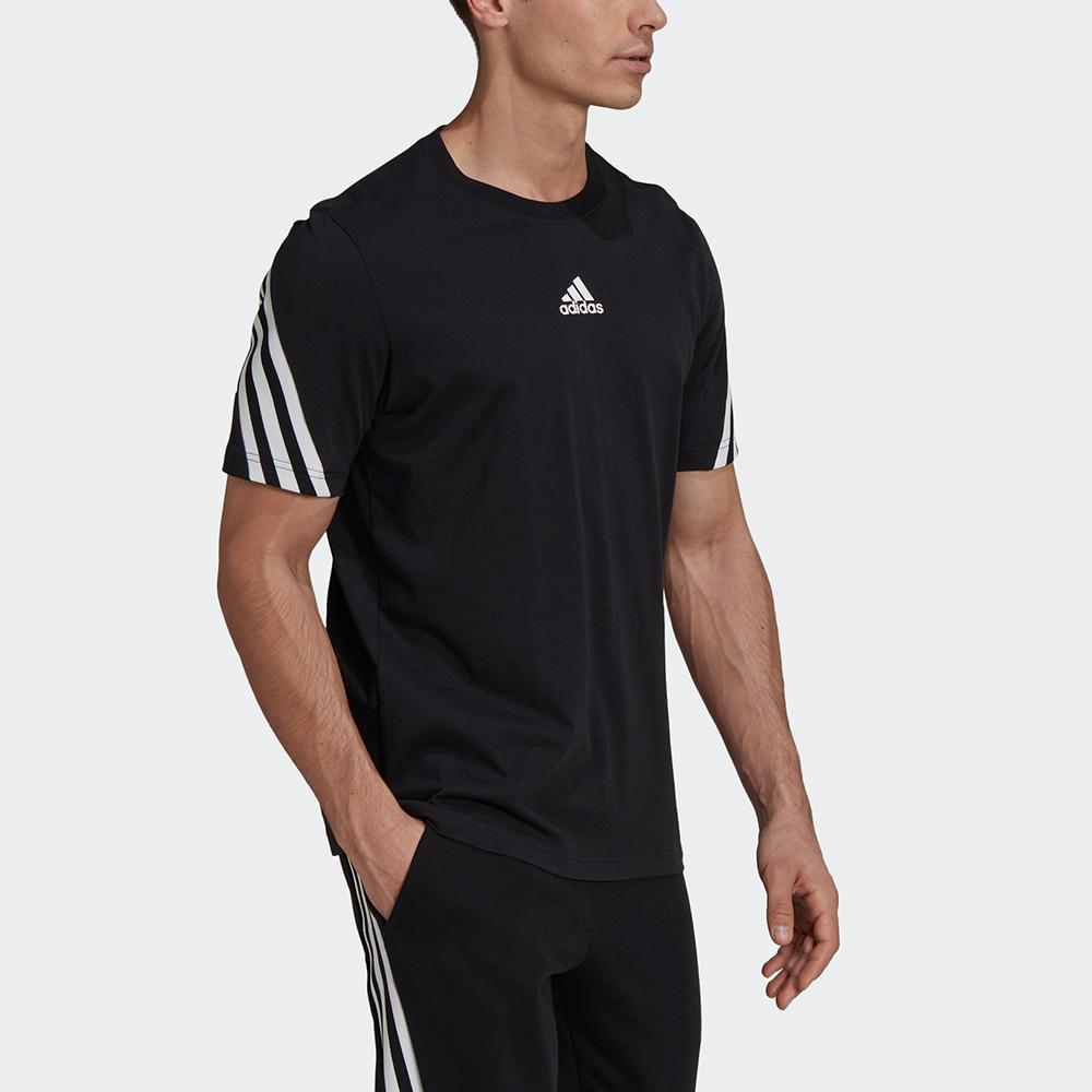 Adidas Camiseta de Cinta de 3 Rayas Hombre Tops Negro GP4118