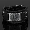 Viking Snowflake Bracelet for Men Nordic Vegvisir Compass Leather Bangle with Runes Stylish Viking Jewelry