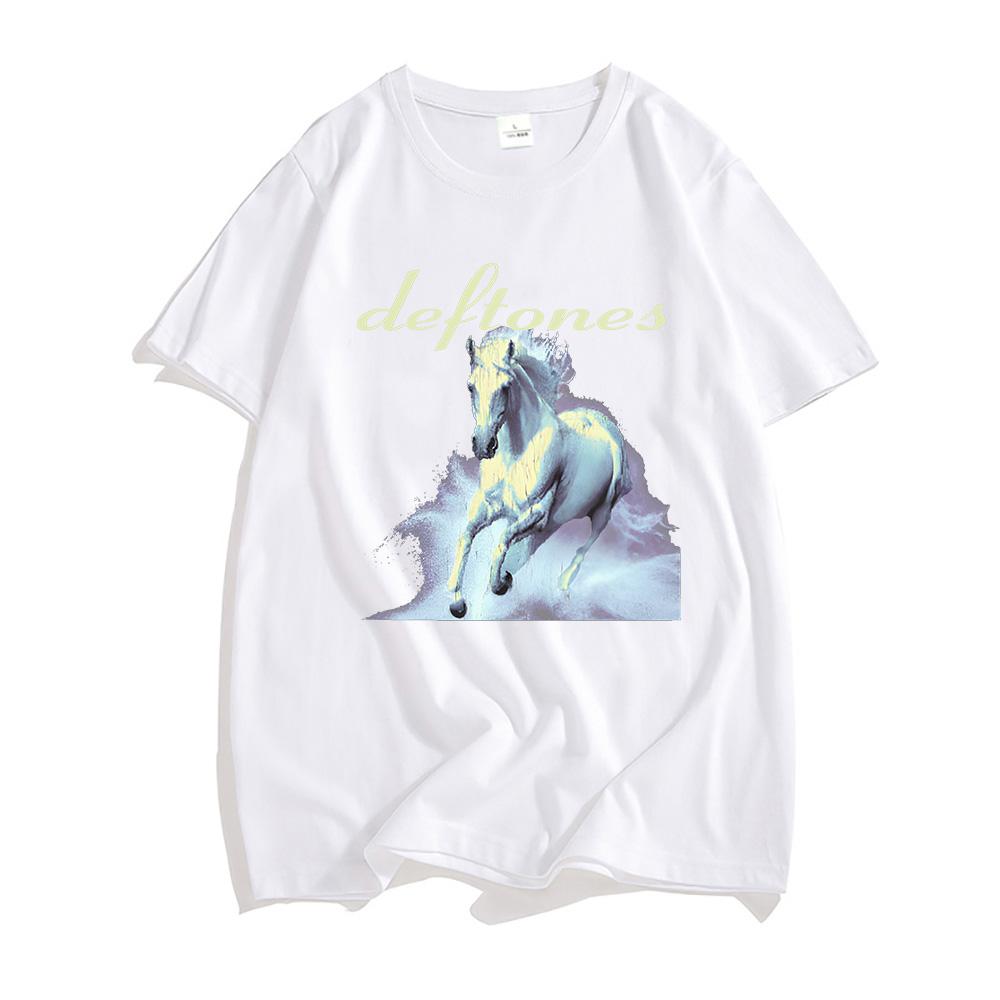 Deftones Rock Band Printing Tshirts Men Women Clothes Casual Short Sleeve Comfortable T-shirt Unisex Streetwear Graphic Tees Top