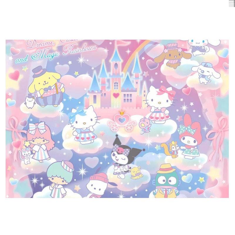 Sanrio Family Cute Cartoon Anime Printed Tapestry Kawaii Bedroom Living Room Background Wall Decoration Dormitory Apartment