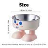 Cute Stainless Steel Pet Bowl Non-Slip Elevated Cat Bowl Chew-Proof Anti-Tip Pet Feeding Bowl Cat