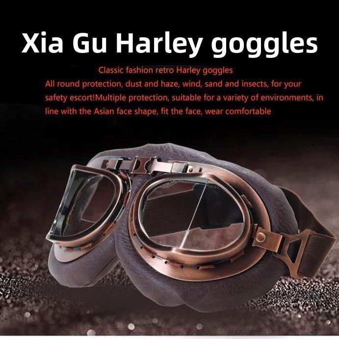 Vintage Style Riding Goggles With Pc Frame And Colored Lens For Motorcycle Enthusiasts