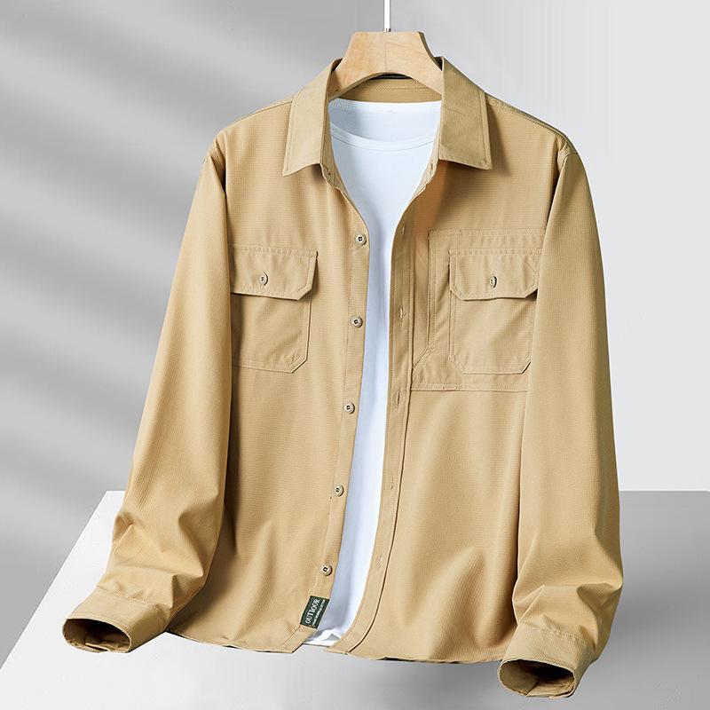Spring and Summer Thin Quick-drying Shirt Men's Outdoor Elastic Sunscreen Waterproof Long-sleeved Shirt