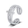Vintage Zircon Cross Ring: Trendy European & American Style for Women